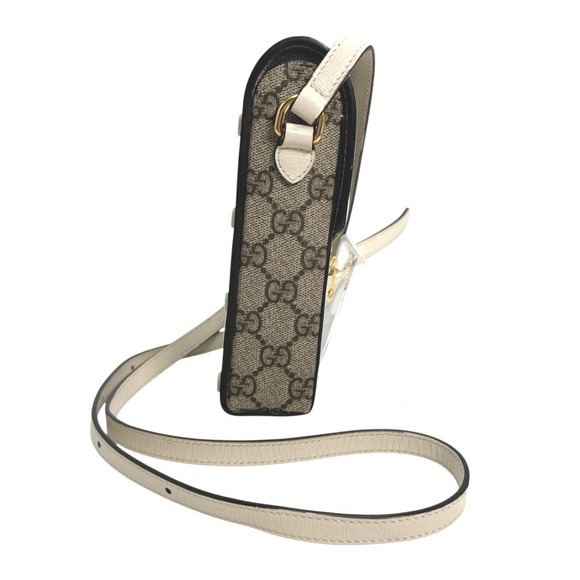 GUCCI Cream Canvas Horsebit Shoulder Bag - Picture 4 of 10